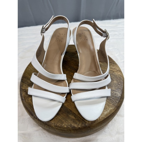 Naturalizer Shoes Womens Size 10M Leather Strappy‎ Sandals Low Heel Slingback - Picture 1 of 6